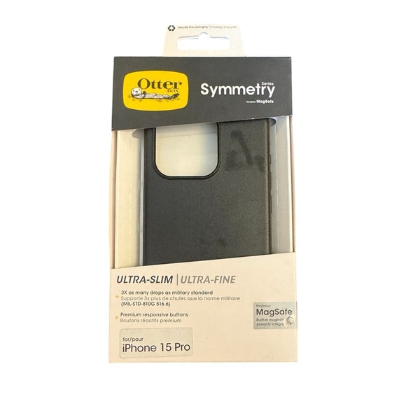 Otterbox Symmetry iPhone 15 Pro Black Phone Case New In Box - Picture 5 of 7